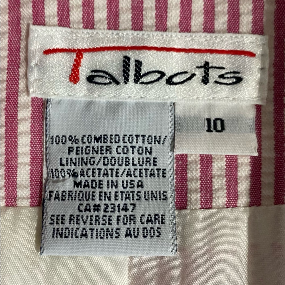 Talbot Pink and White Pi Striped Blazer 90s Boyfriend style Blazer - Picture 4 of 8